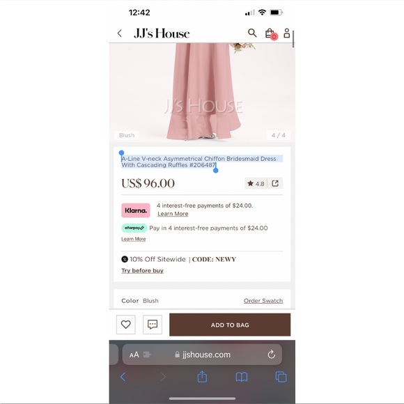 JJs House Dresses Nwt Jjs House Blush Pink Ruffles Vneck Chiffon